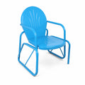 Chaise d'extérieur en métal bleu