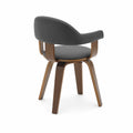 Chaise en bois et cuir synthétique gris
