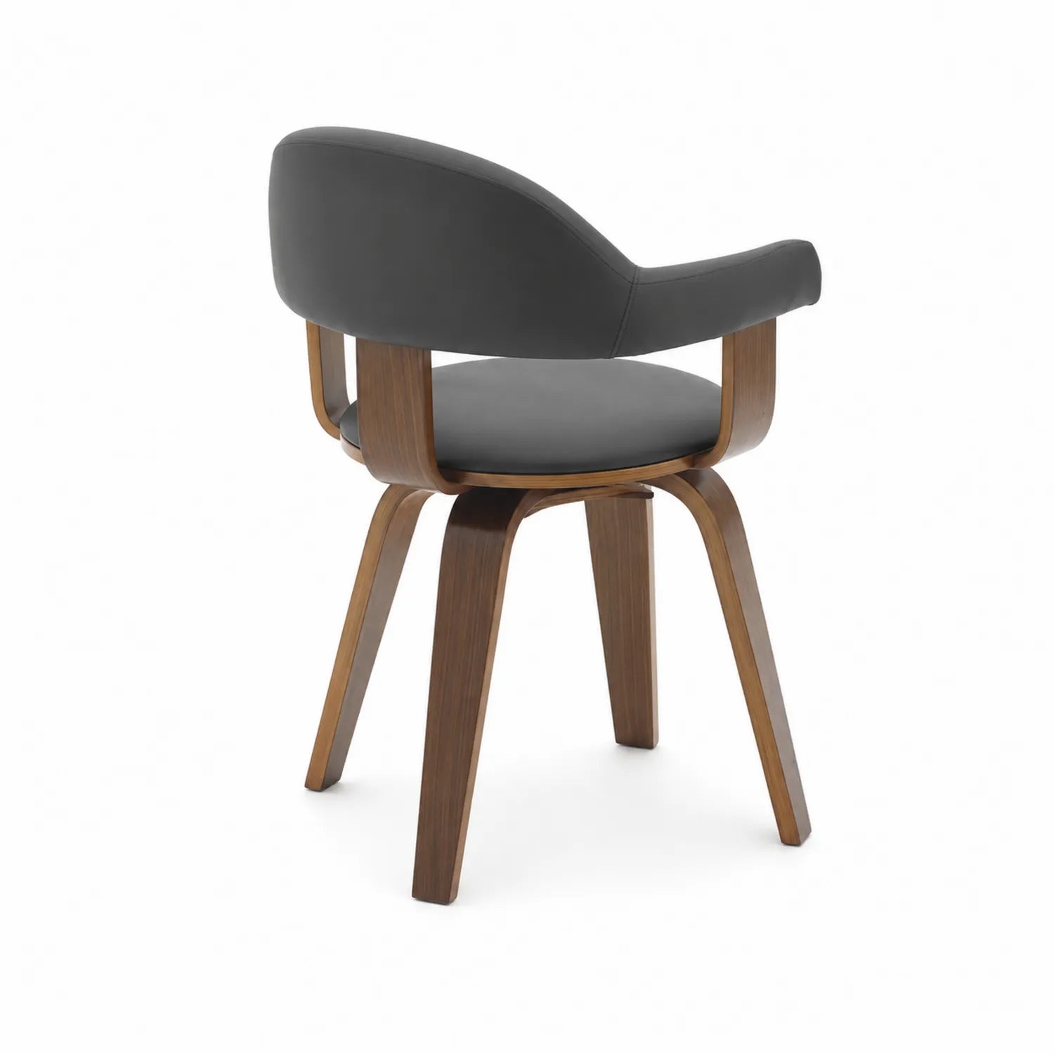 Chaise en bois et cuir synthétique gris