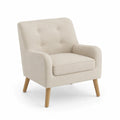 Fauteuil en tissu avec pieds en bois