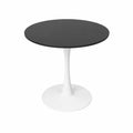 Table ronde en bois et métal Noir et Blanc Ø80 cm