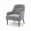 Fauteuil en tissu gris avec pieds en bois