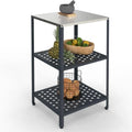 IDMarket - Module de Cuisine d'Extérieur Pareo avec 2 Étagères en Acier Gris