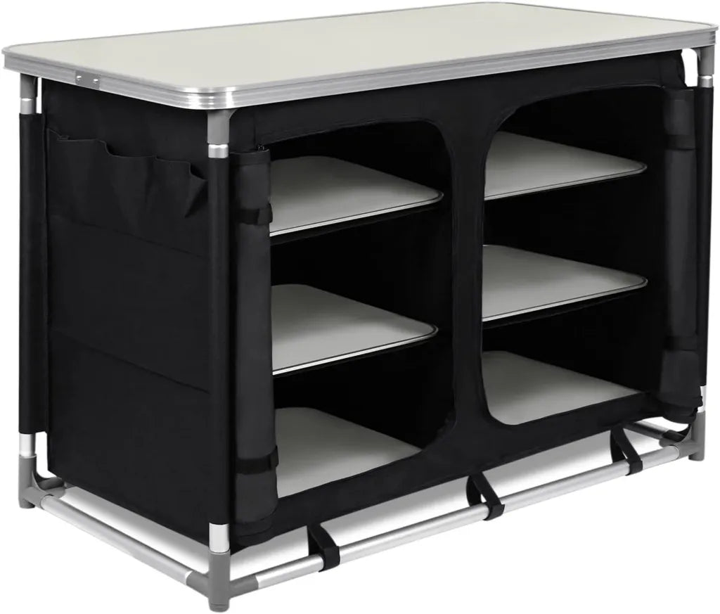 Armoire de Camping Pliante en Aluminium avec Sac de Transport