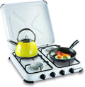 Réchaud à Gaz Portable 4 Feux 4650W avec Couvercle - Idéal pour Camping et Extérieur