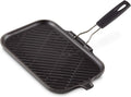Gril en fonte émaillée LE CREUSET avec poignée silicone, 36x20 cm, Noir