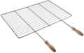 Grille de Barbecue en Acier Inoxydable AISI 304 - 68x38 cm - Pour Cheminées et Jardin - Poignées en Bois - Qualité Supérieure Européenne