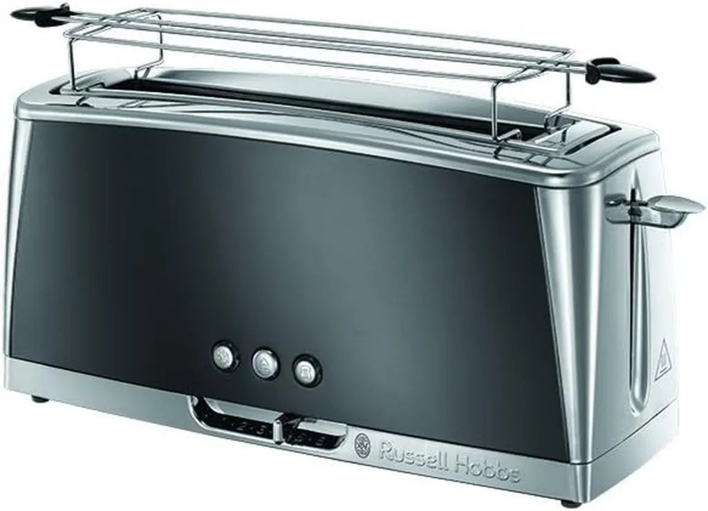 Grille-pain Russell Hobbs Luna Gris avec Fente Longue, 6 Niveaux de Brunissage, 1420W