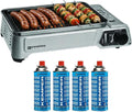 KEMPER - Barbecue Portable à Gaz 1900W avec Allumage Piézo | Grille Anti-Adhésive | Inclus Cartouches de Gaz et Mallette de Transport | Léger et Certifié CE
