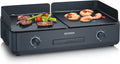 Grill électrique SEVERIN 2200 W, Revêtement céramique, Température réglable jusqu'à 240°C, Idéal pour viandes, poissons et légumes, Bac récupérateur de graisse amovible, Modèle noir PG 8569