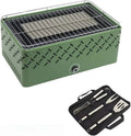 Barbecue Portable Sans Fumée Charbon pour Camping avec Ustensiles - Grande Taille 45x27cm