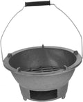 Toyvian Poêle Ronde en Fonte pour Barbecue de Camping Portable - Résistante et Polyvalente