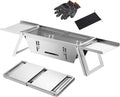 Grill à charbon pliable en inox pour barbecue de jardin
