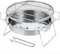Grill à charbon pliable en acier inoxydable pour camping et jardin