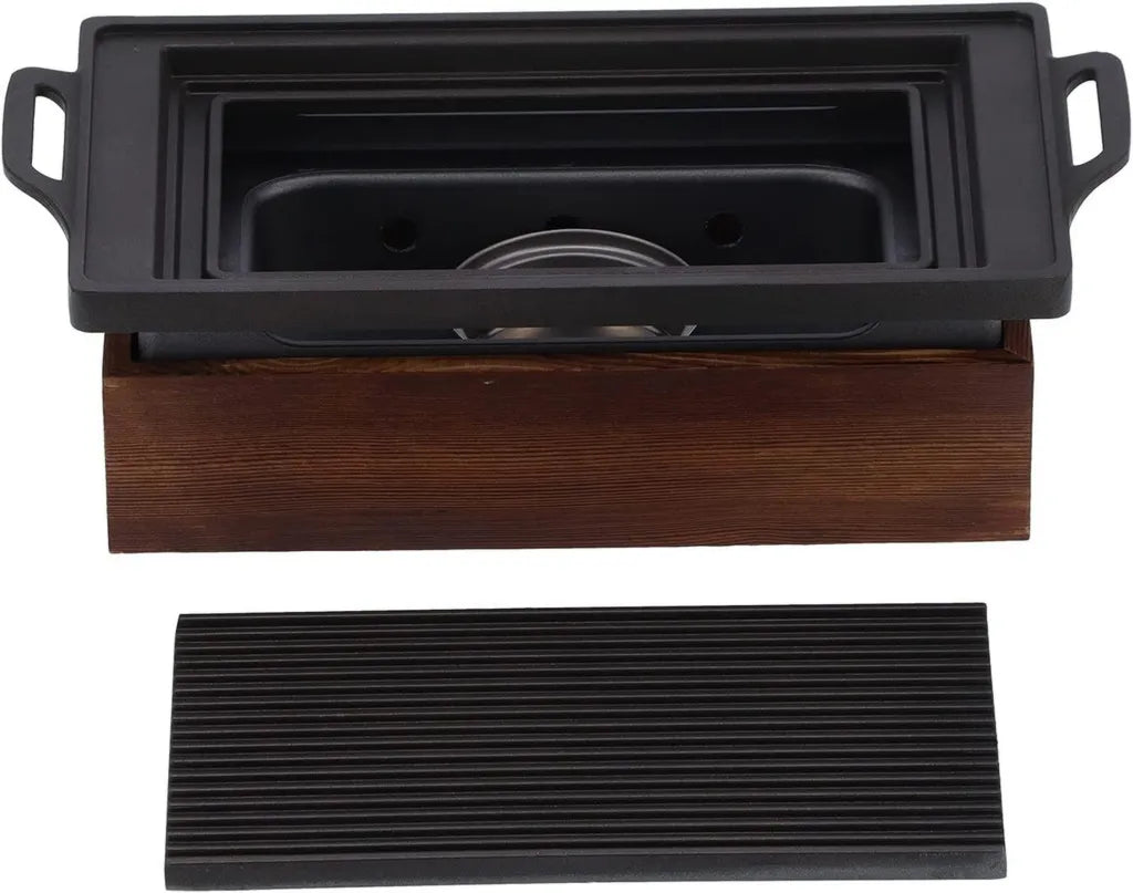 Grille de Barbecue Antiadhésive sans Fumée avec Système d'Évacuation d'Huile, Idéale pour Barbecues Extérieurs en Famille
