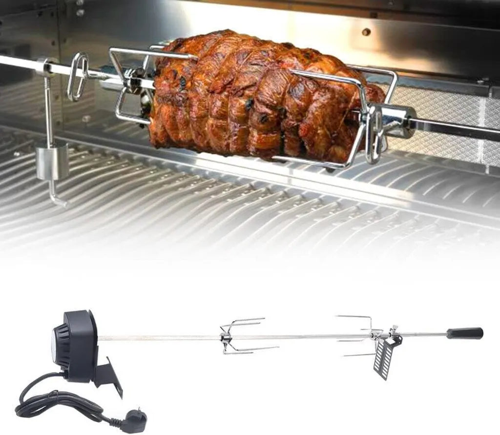 Brochettes de Barbecue en Inox avec Moteur Électrique - Idéal pour Camping, Pique-Niques et Fêtes