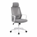 Chaise de bureau en maille grise avec accoudoirs