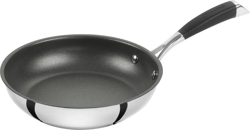 ZWILLING Poêle en Acier Inoxydable 20 cm, Noir et Argenté, Série Poletto