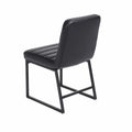 Chaise en cuir PU noir avec structure en métal