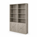 Bibliothèque double en bois avec portes croisées Chêne Clair