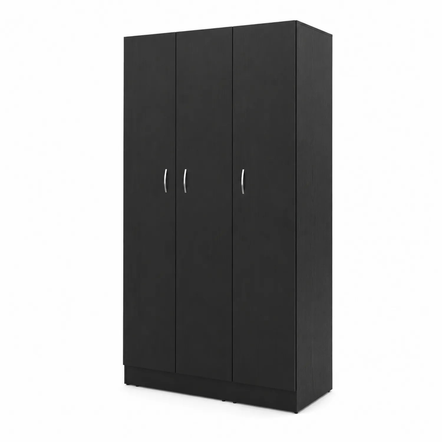 Armoire en panneau de particules noir 3 portes 180cm x 120cm x 50cm
