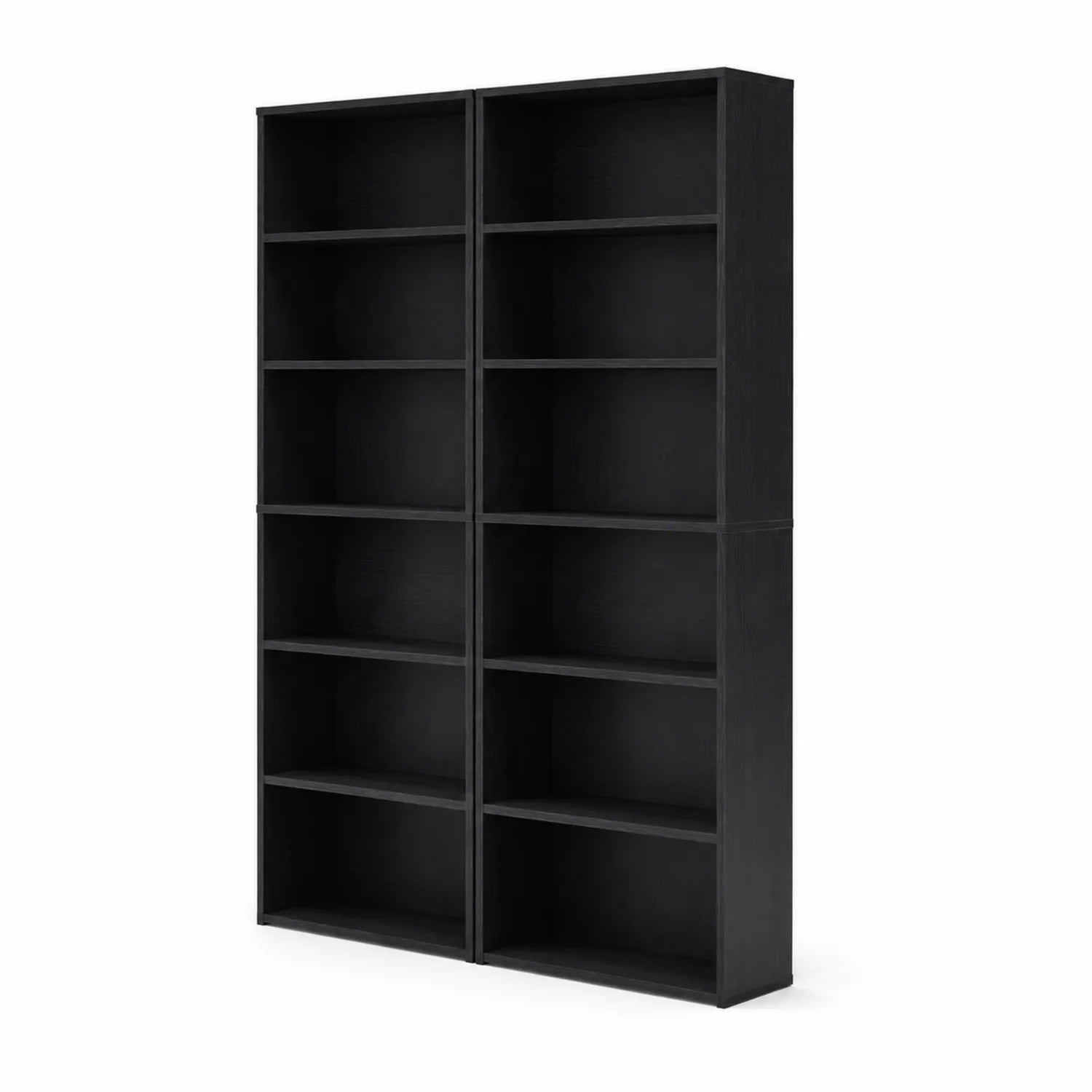 Bibliothèque double en bois noir 180x160x30 cm