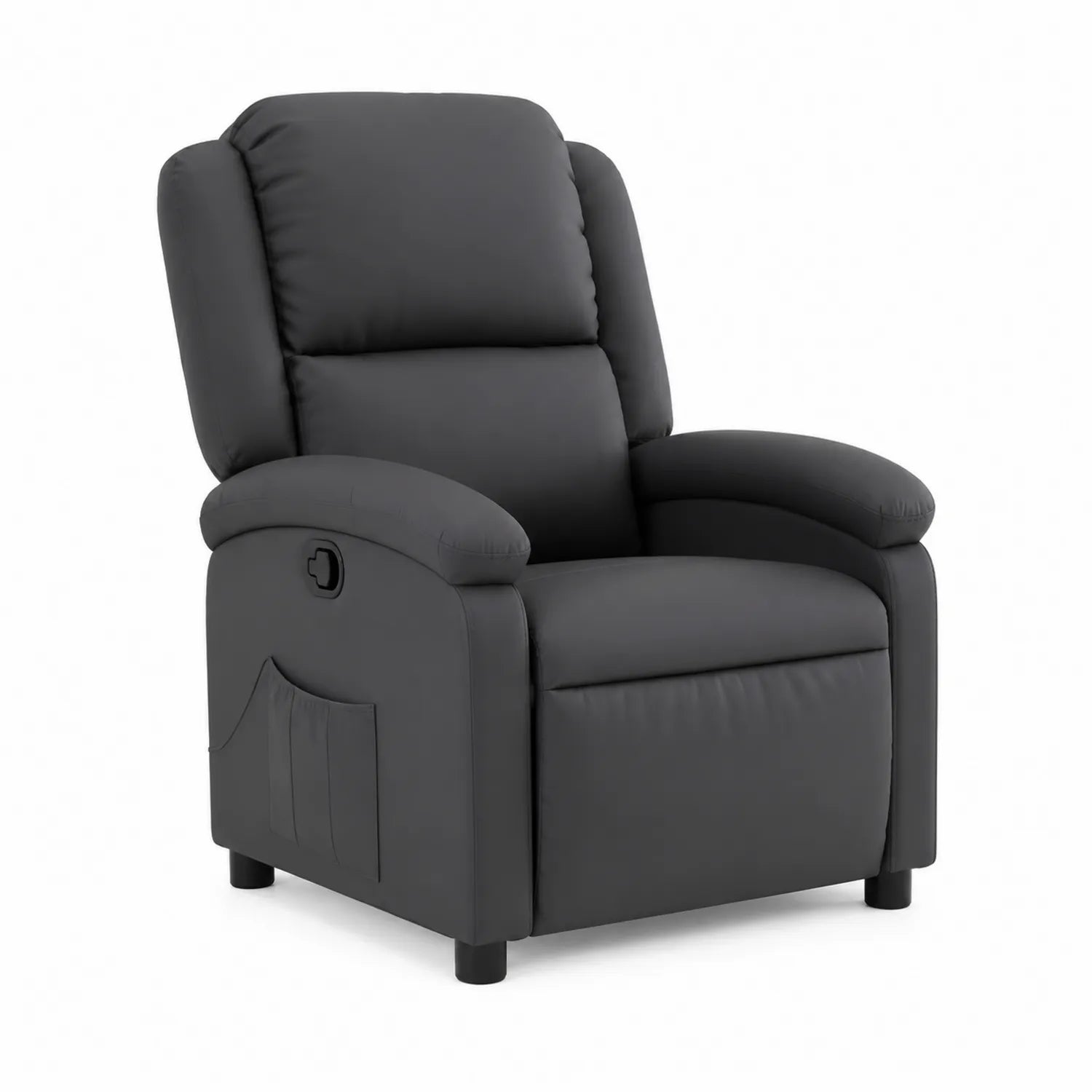 Fauteuil inclinable en cuir synthétique noir