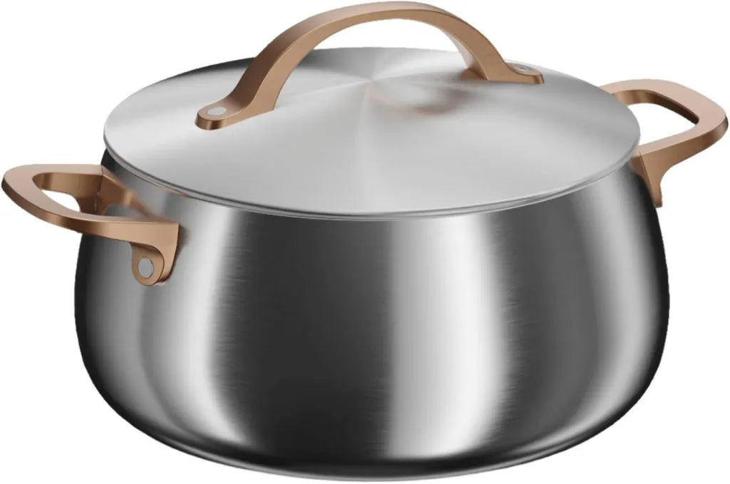Cocotte en Acier Inoxydable BergHOFF 24cm - Couleur Or Rose - Compatible Tous Feux