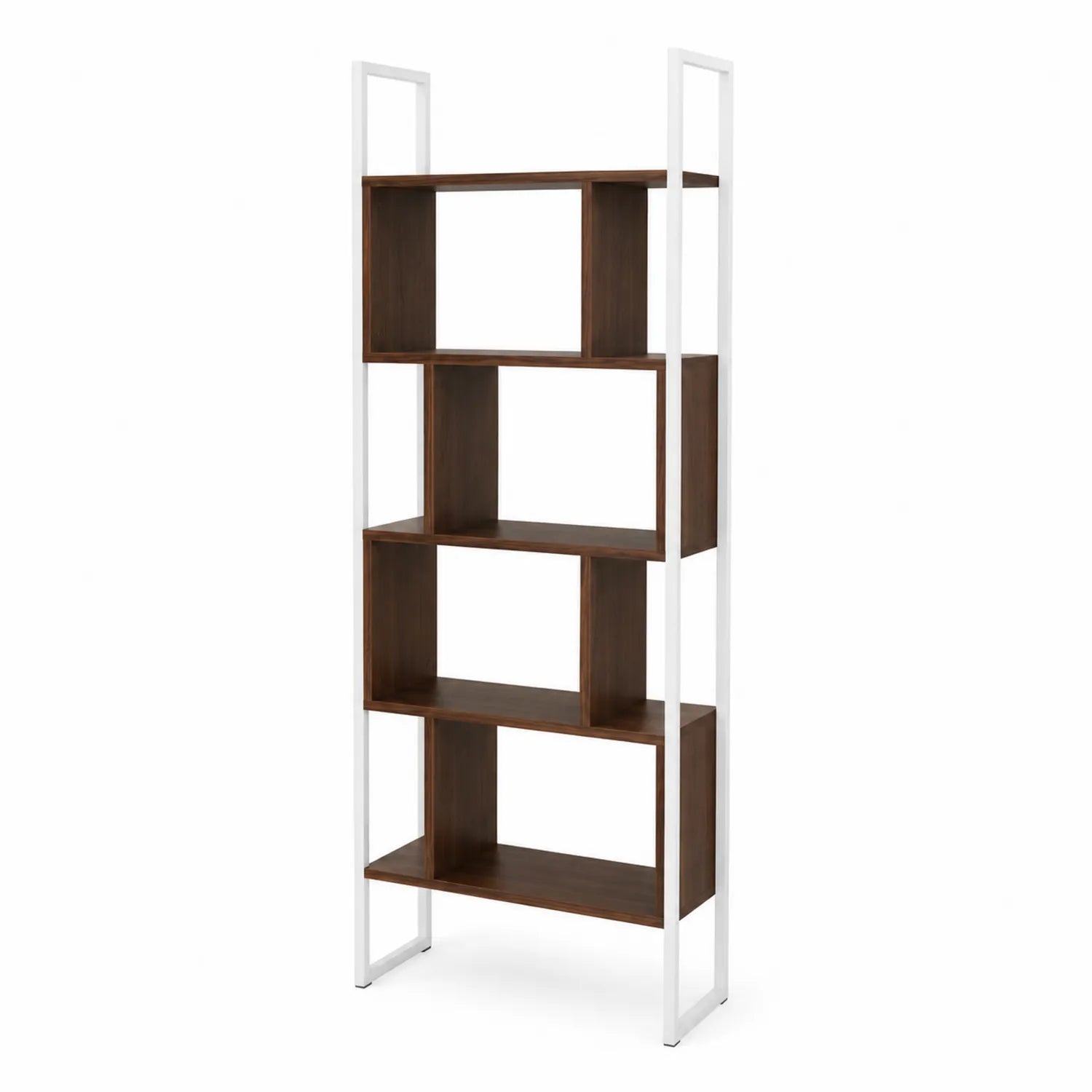 Étagère en bois et métal blanc 180x90x30 cm