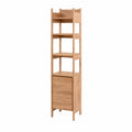 Étagère en bois avec porte et 4 niveaux 50x200x40cm