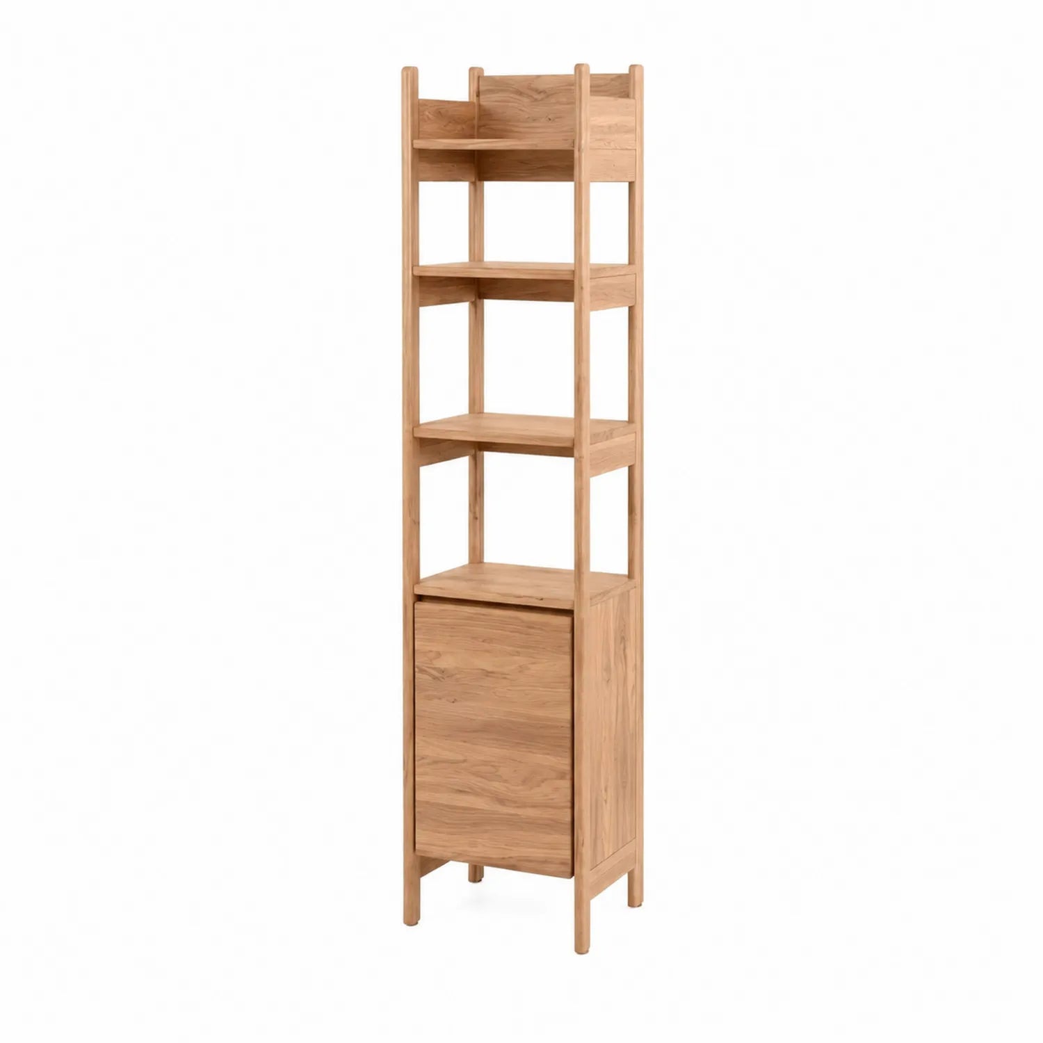 Étagère en bois avec porte et 4 niveaux 50x200x40cm