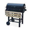 Barbecue à Charbon Américain Noir avec Fumoir et Récupérateur de Cendres