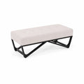Banc en tissu avec cadre en métal noir
