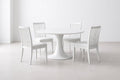 White Round Dining Table Set with Four Chairs