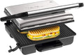 Grill Électrique Tefal Multifonction, 2000 W, 3 Thermostats, Plaques Antiadhésives, Rangement Compact, Paninis et Grillades, Noir
