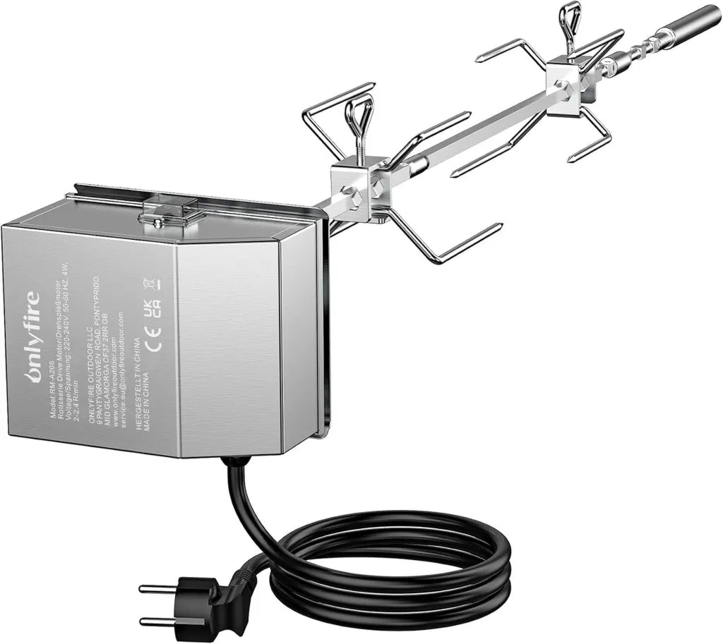 Kit Tournebroche Inoxydable pour Barbecue Weber Spirit 200/300 et Spirit II 200/300