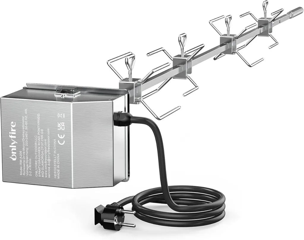 Kit de Tournebroche en Acier Inoxydable Onlyfire pour Weber Genesis II Séries 400 & 600