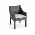 Chaise en résine tressée avec coussin Gris