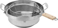 Panier Friteuse INOX pour Systèmes Weber avec Poignée en Bois Amovible