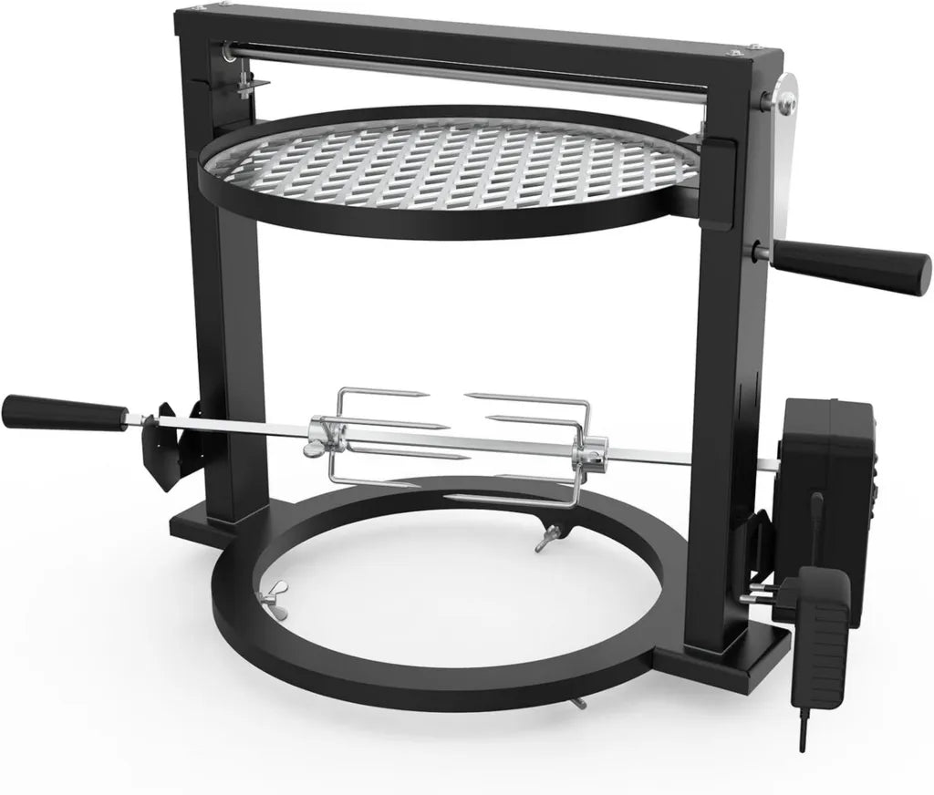Kit Barbecue Santa Maria et Rôtissoire pour Solo Stove Ranger, Accessoire avec Grille Réglable et Moteur Électrique