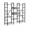 Ensemble de bibliothèques en métal et bois gris 180x180x30 cm