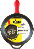 Poêle en fonte 30cm avec poignée en silicone, compatible tous feux, four et BBQ