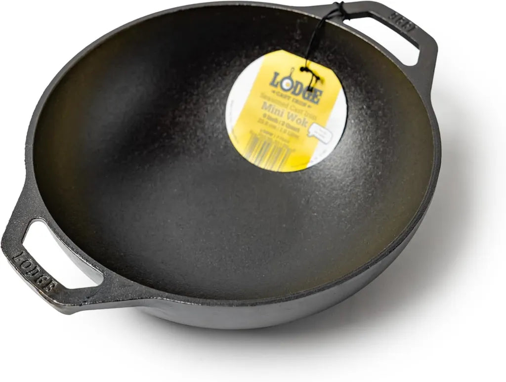 Wok en Fonte Naturelle 23cm - Fabrication Américaine de Qualité