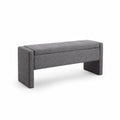 Banc en tissu Gris avec rangement 100x40x45 cm