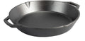 Grande Poêle en Fonte 33 cm avec Poignées Doubles – Pré-assaisonnée pour Grill et Cuisson – Compatible Induction, Fabriquée aux USA
