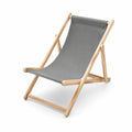 Chaise longue pliante en bois avec toile en polyester Gris