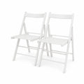 Lot de 2 chaises pliantes en bois Blanc