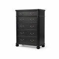 Commode haute 5 tiroirs bois noir