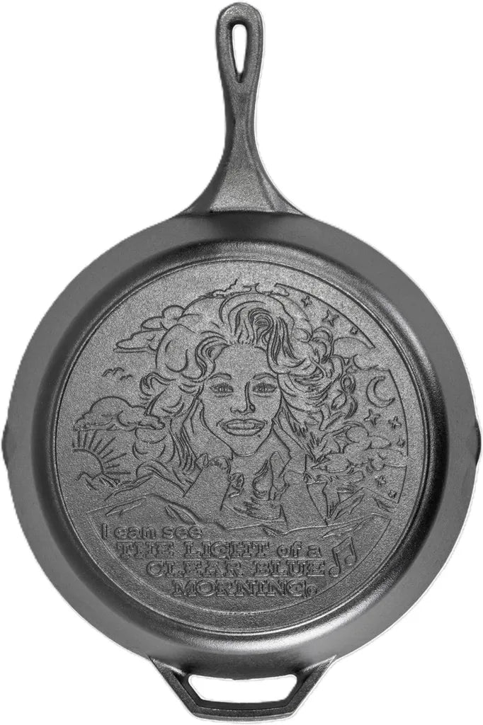 Lodge Poêle en Fonte Pré-assaisonnée 33 cm - Édition Dolly Parton - Polyvalente pour Four, Cuisinière, Barbecue