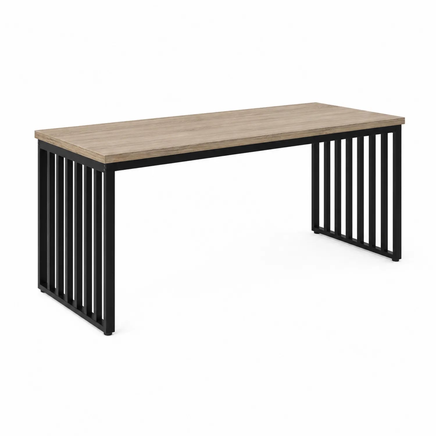Bureau en bois et métal noir 160x80x75 cm